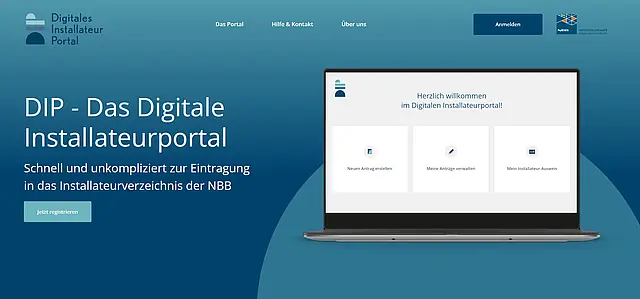 Screenshot vom digitalen Installateurportal (DIP) der NBB
